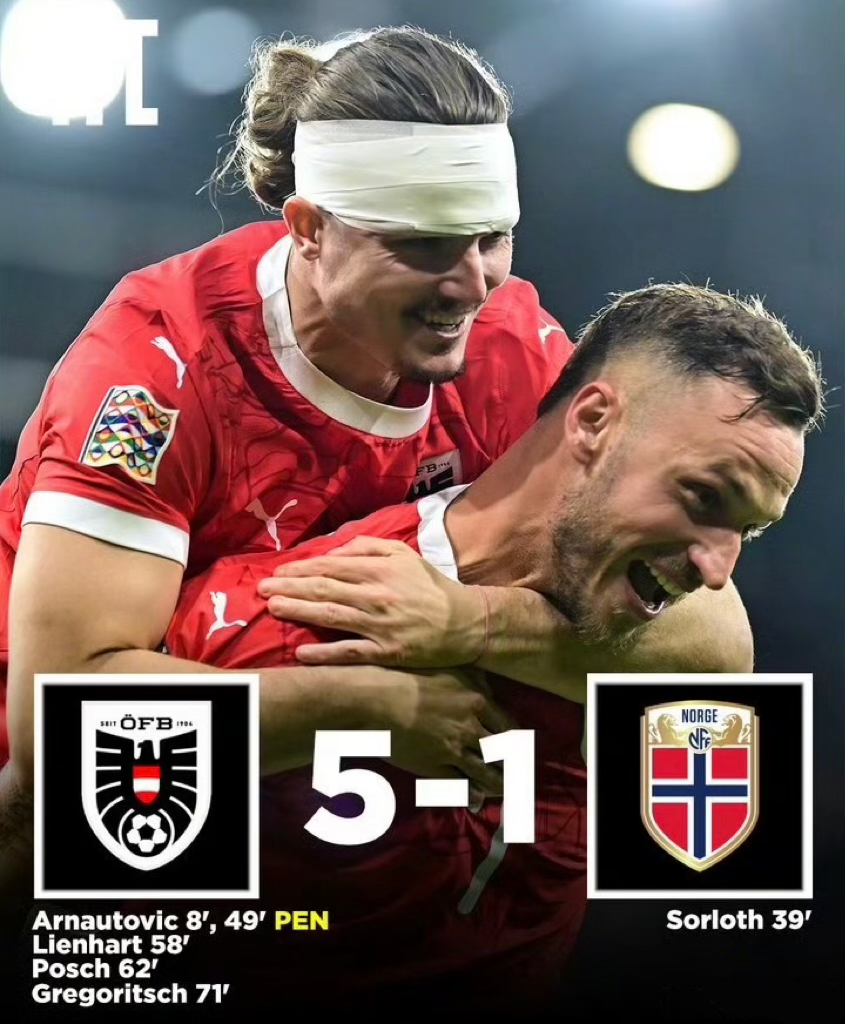 包含欧国联比赛：奥地利队客场失利，排名下滑的词条